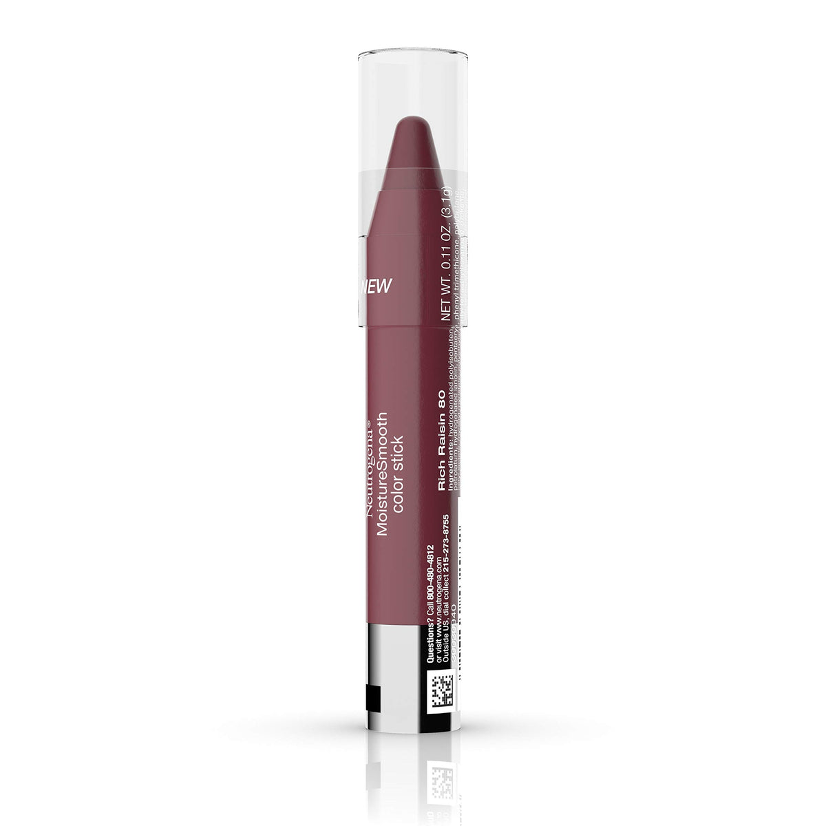 Neutrogena twist-up mechanism close-up showing Rich Raisin shade and smooth dispensing