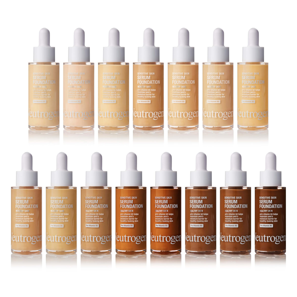 Neutrogena serum foundation drop on hand highlighting lightweight texture and hydration