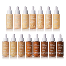 Neutrogena serum foundation drop on hand highlighting lightweight texture and hydration