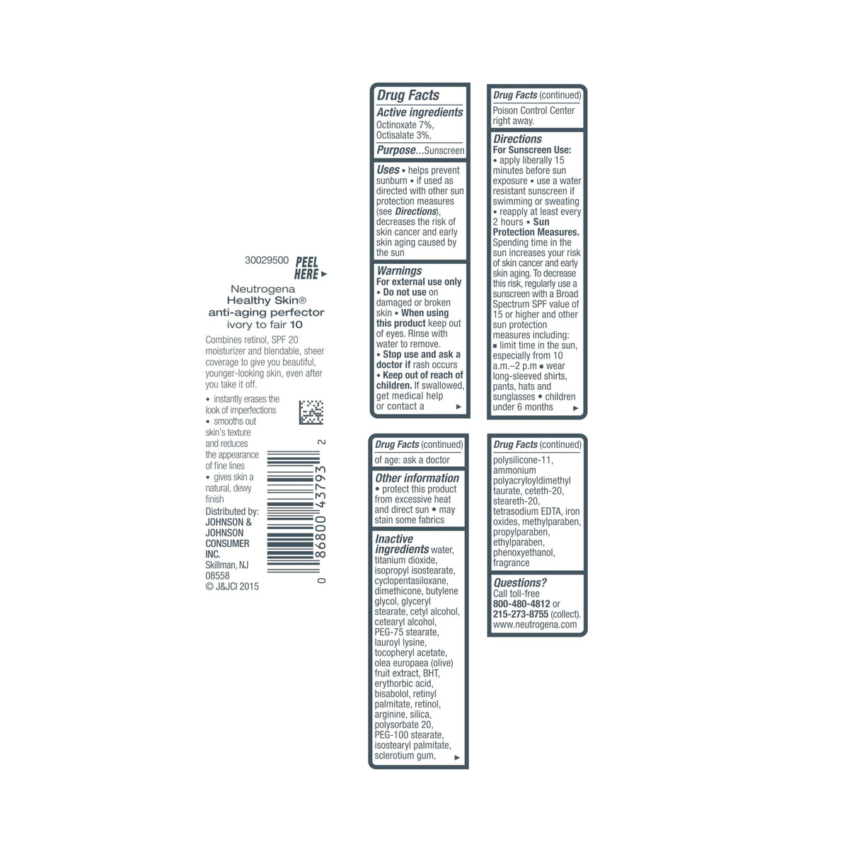 Neutrogena shade 10 Ivory to Fair swatched on fair skin to show coverage