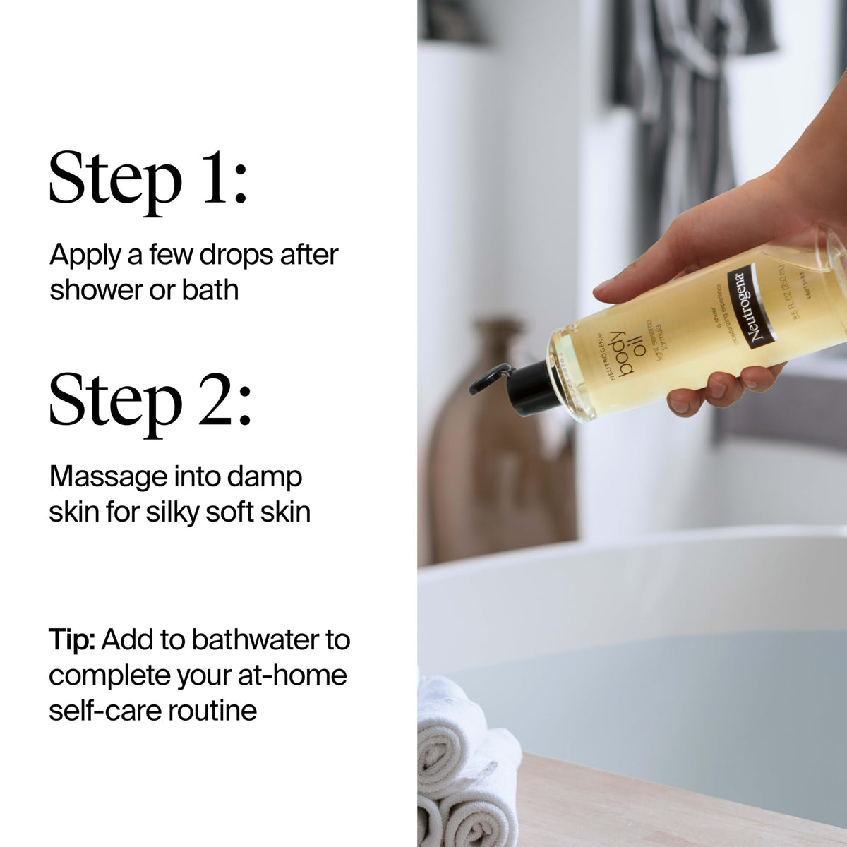 Neutrogena 16 fl oz bottle held in hand showing generous size and value