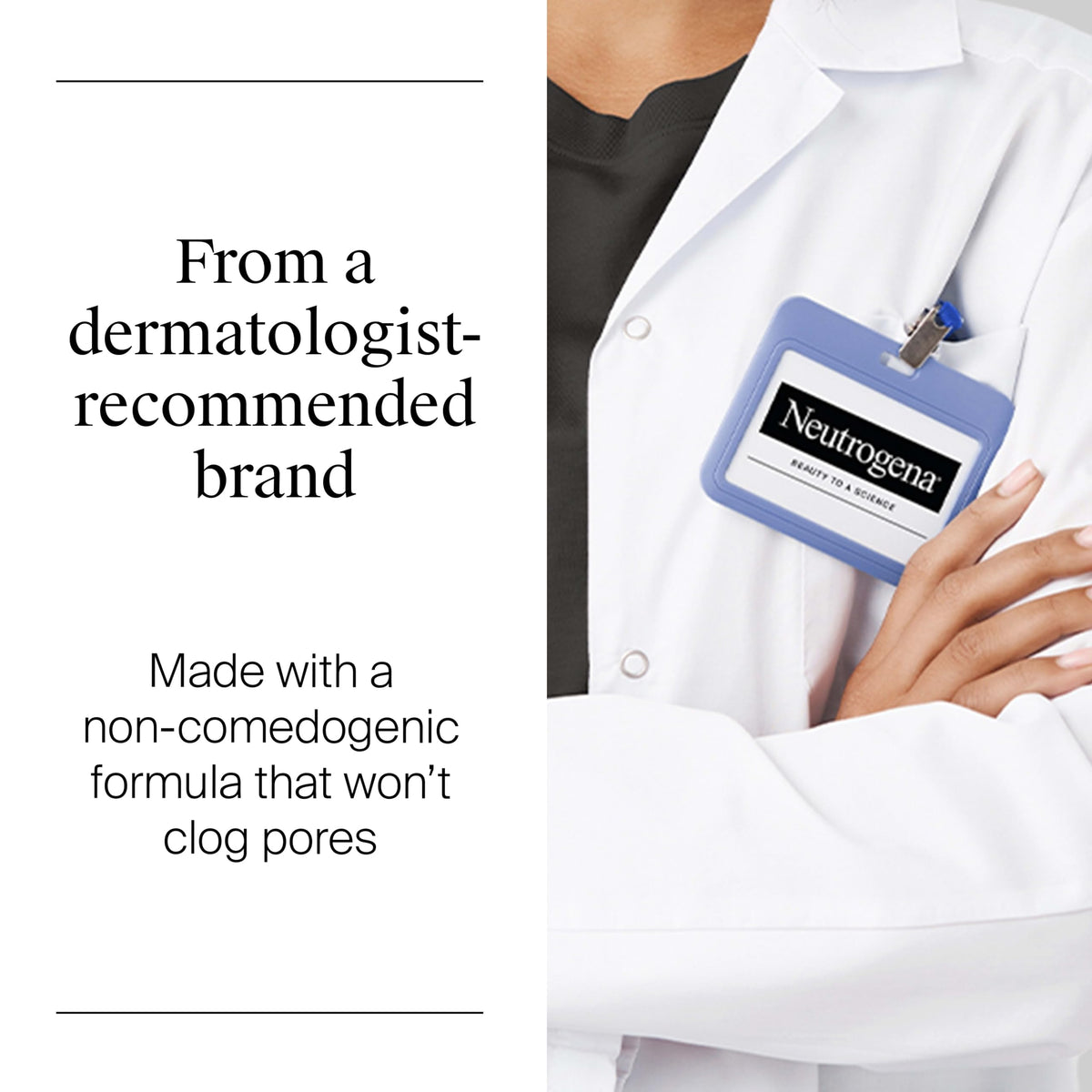 Neutrogena tube in hand to show compact travel-friendly size