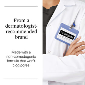 Neutrogena tube in hand to show compact travel-friendly size