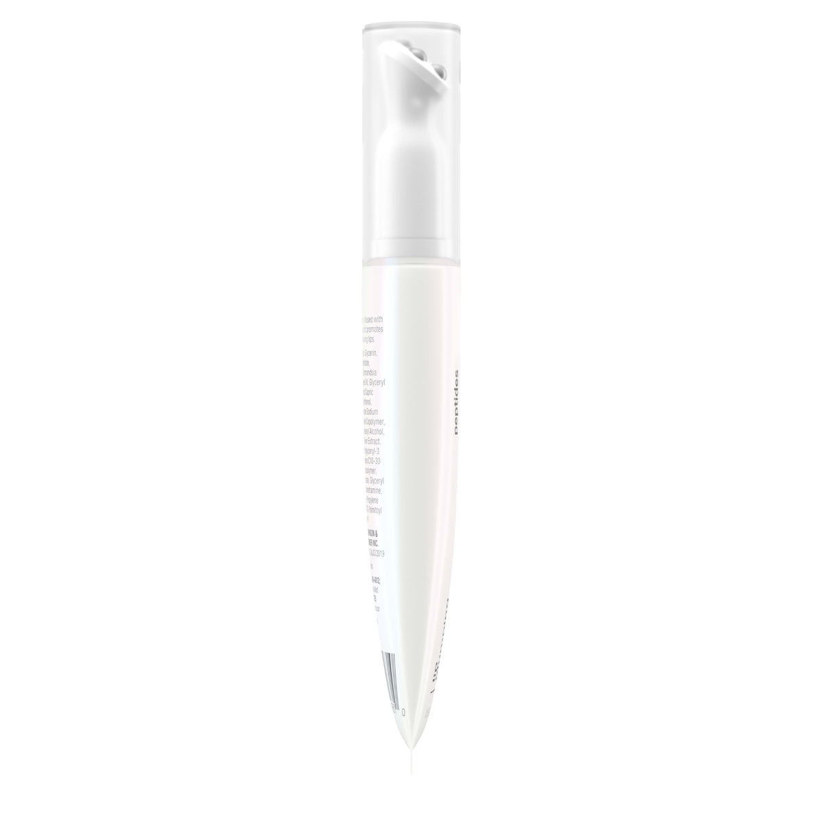 Neutrogena size comparison with a lipstick to show compact 0.5 fl. oz travel-friendly bottle