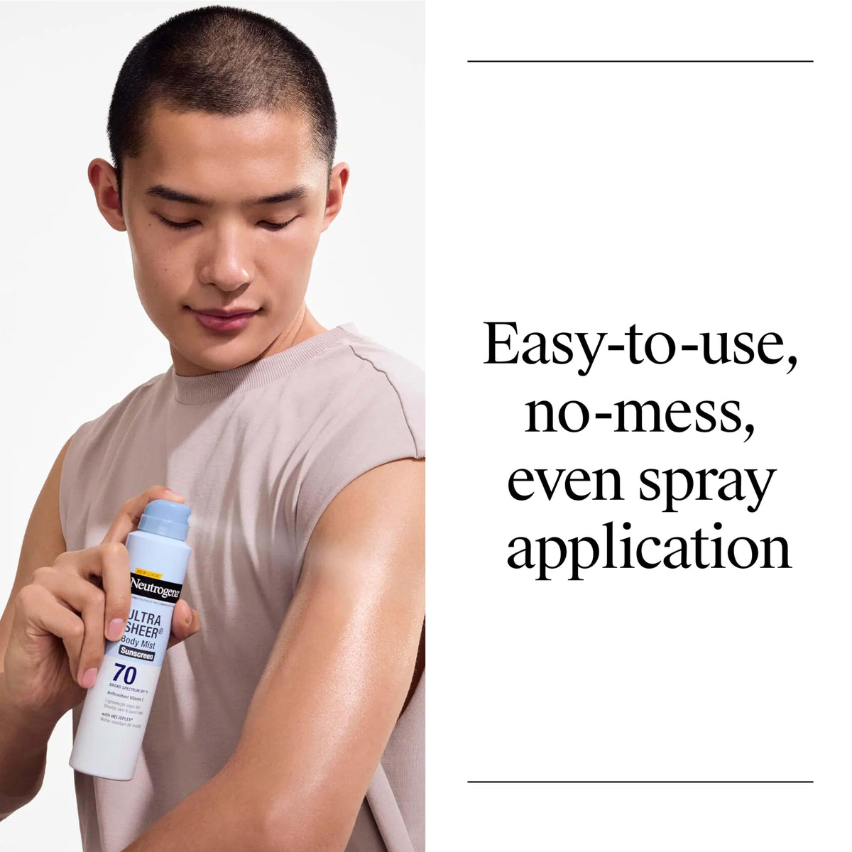 Neutrogena can in hand to show 5 oz size and portability benefit