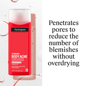 Neutrogena bottle beside hand to show compact travel size
