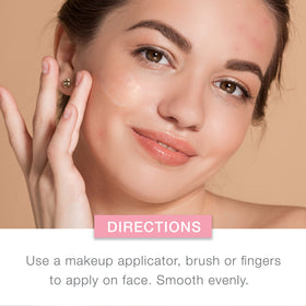Neutrogena foundation applied on model offering matte, natural finish