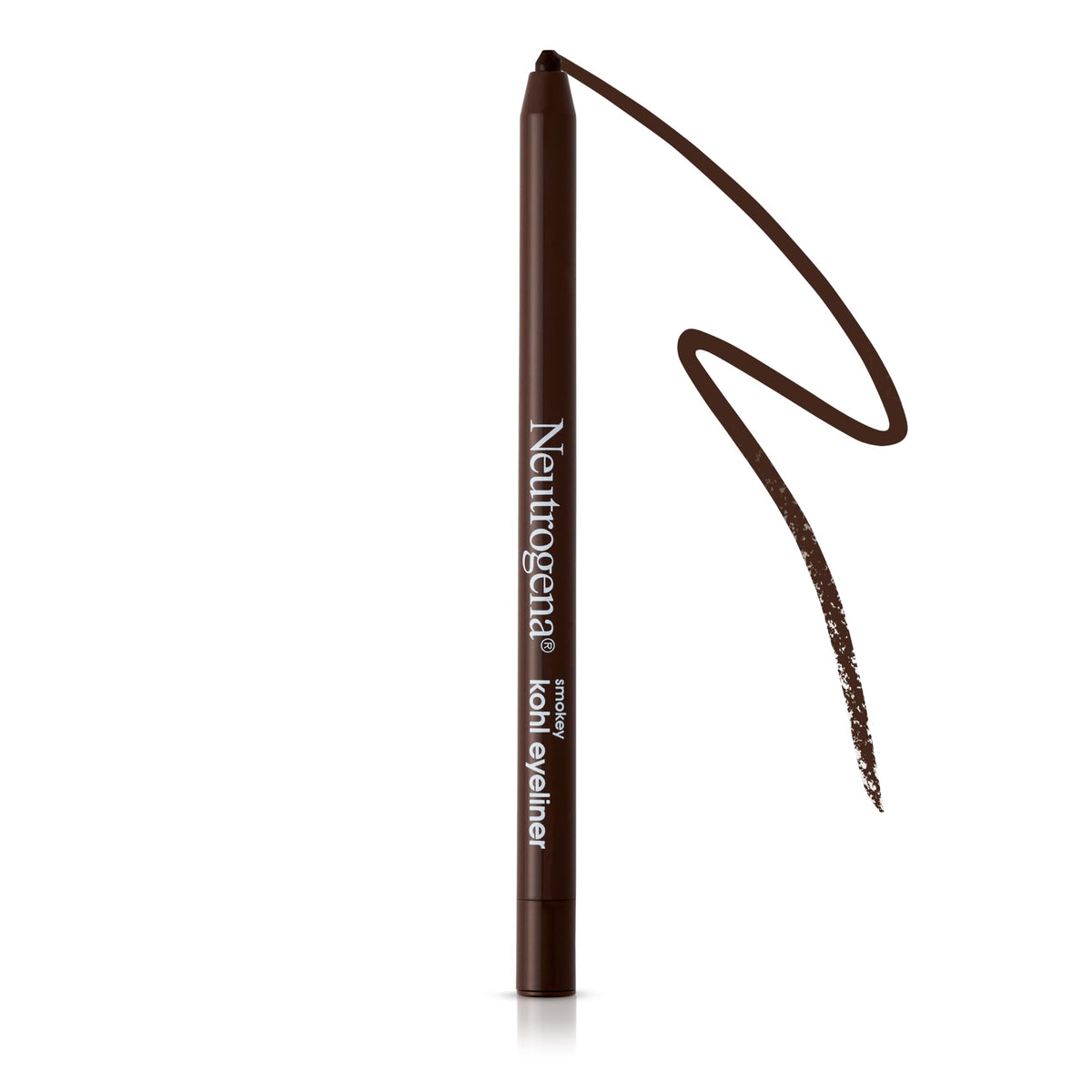 Neutrogena brown kohl swatched on skin demonstrating rich one-swipe pigment