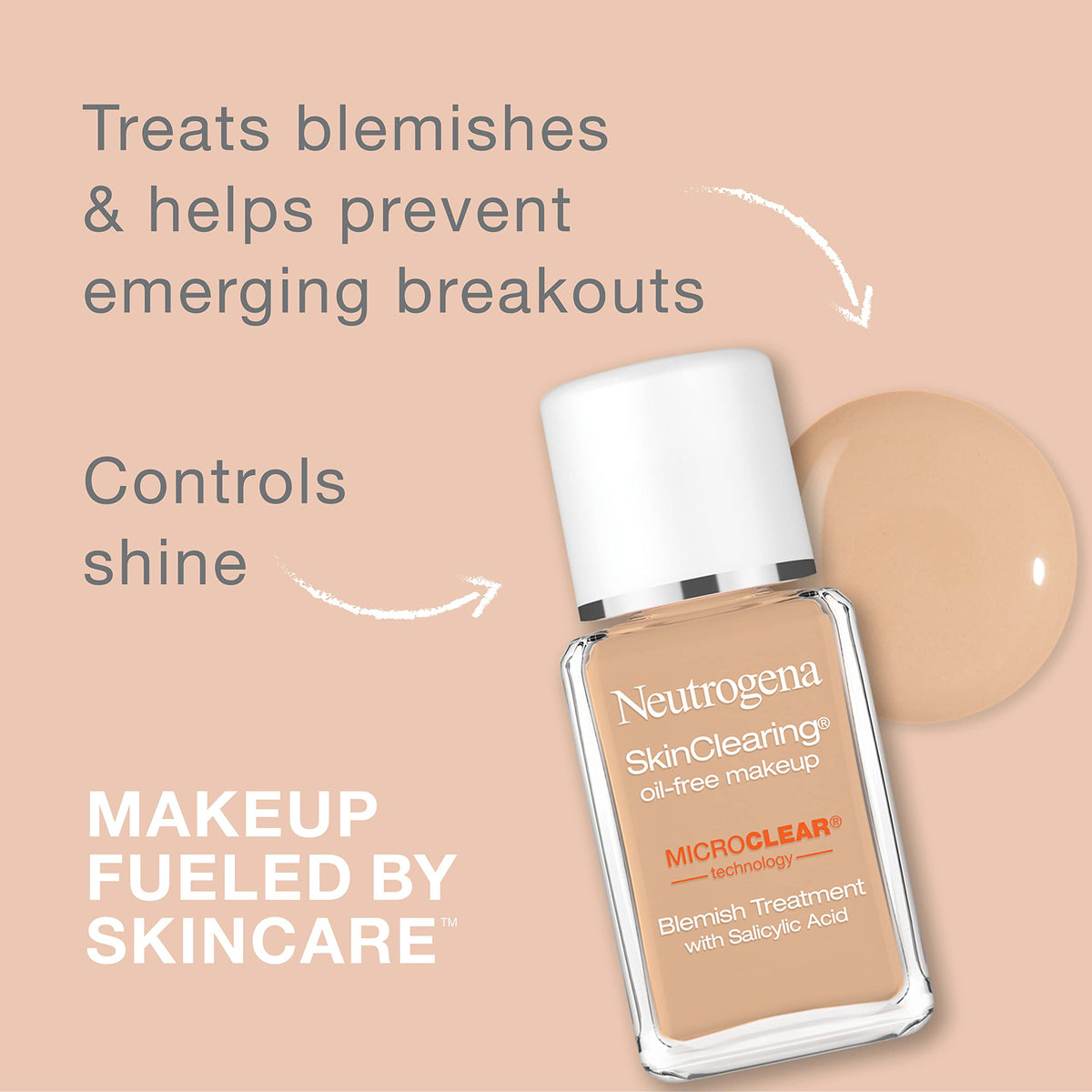 Neutrogena pump dispensing foundation highlighting controlled application