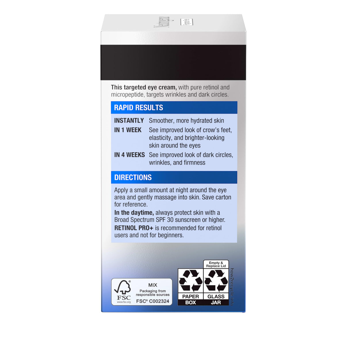 Neutrogena small dab on spatula showing recommended application amount