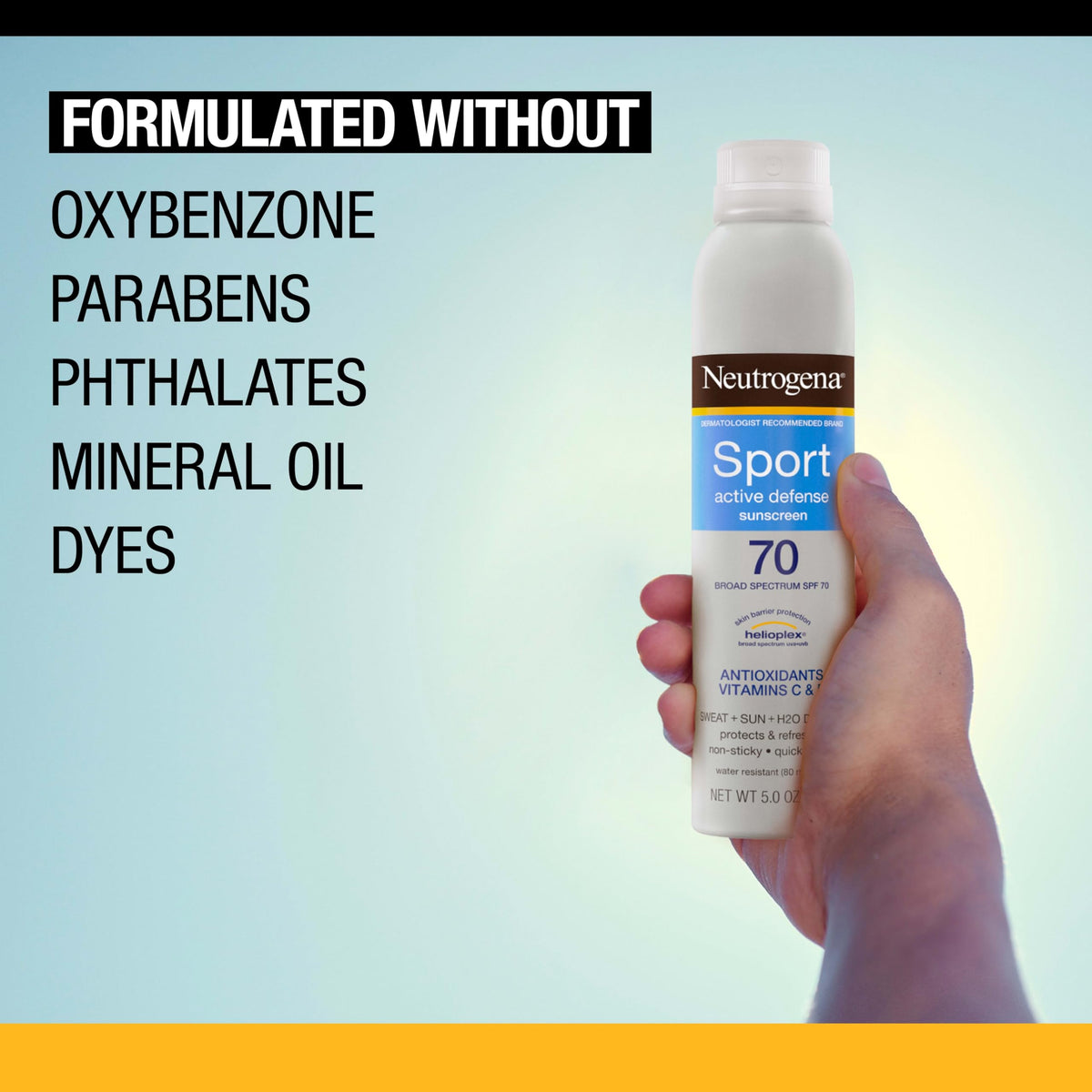 Neutrogena sport sunscreen used by runner to stay protected while active