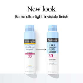 Neutrogena spray application close-up demonstrates quick, even coverage