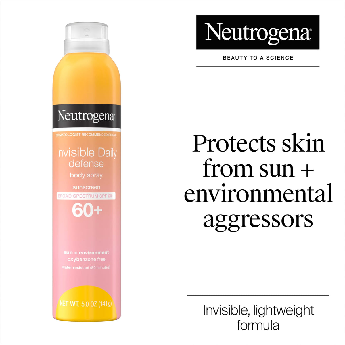Neutrogena nozzle close-up for easy, even spray application benefit