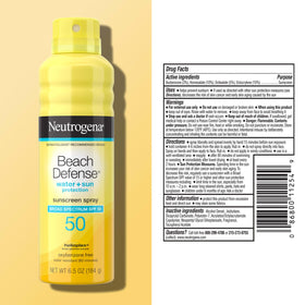 Neutrogena spray inside beach bag ready for outings and reapplication ease