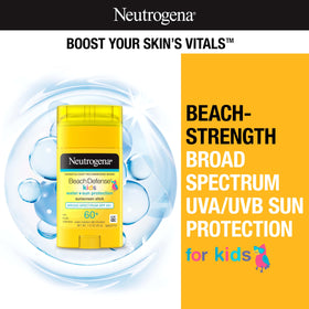 Neutrogena stick application close-up on child face for quick no-mess use