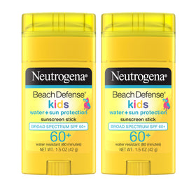 Neutrogena stick front packaging showing SPF 60 protection and travel size benefit