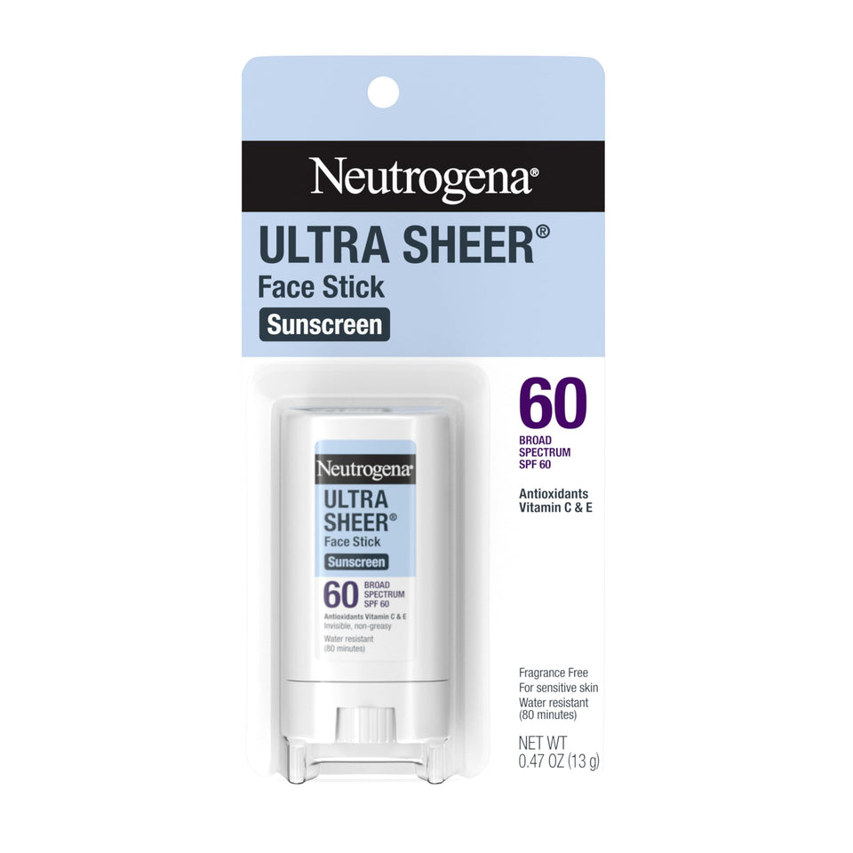 Neutrogena stick front packaging showing SPF 60 protection and compact size