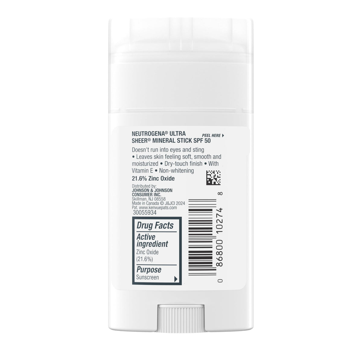 Neutrogena stick on skin showing no white residue and smooth finish