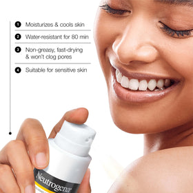 neutrogena close-up nozzle showing controlled spray for quick coverage