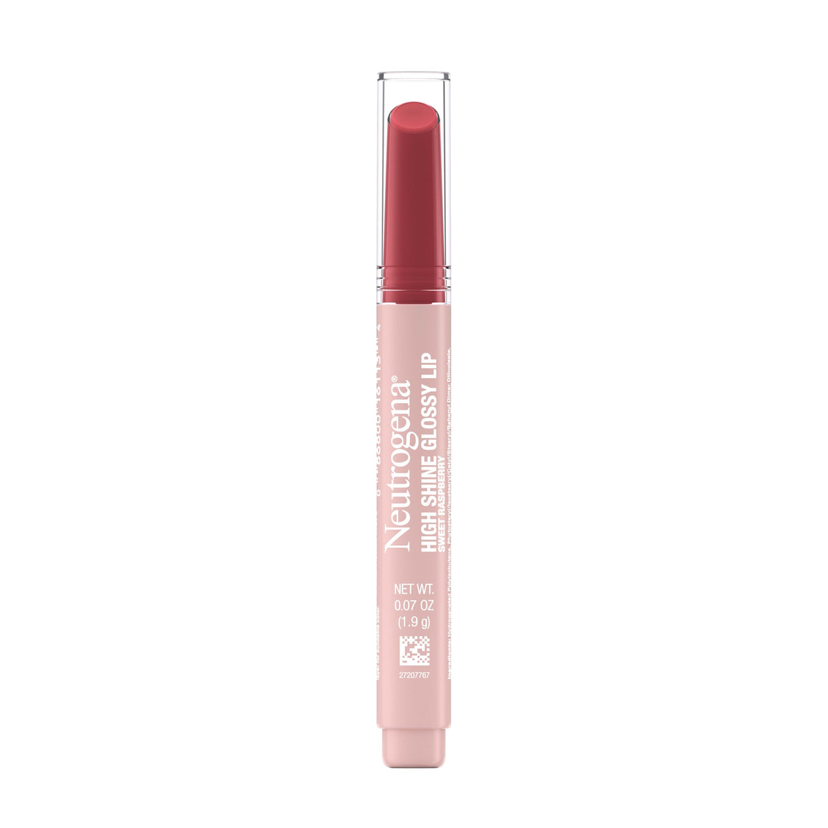 Neutrogena front packaging showing Sweet Raspberry gloss and benefits