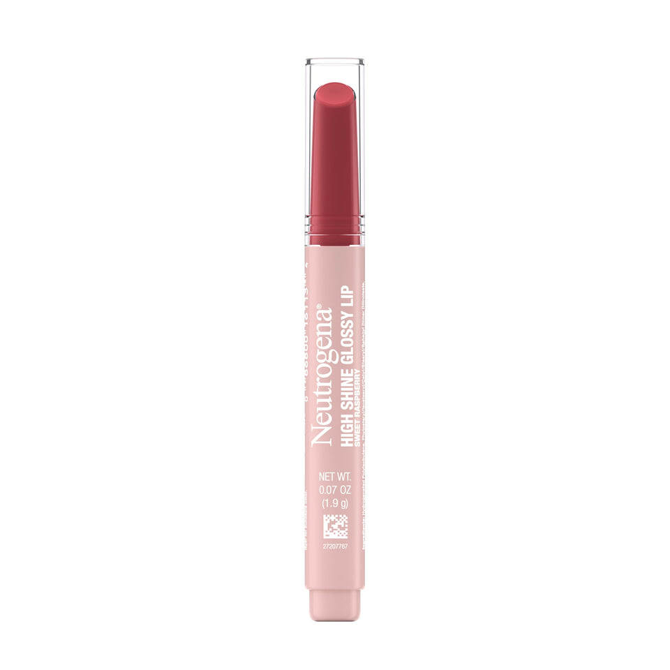 Neutrogena front packaging showing Sweet Raspberry gloss and benefits