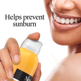 Neutrogena product applied on skin showing clear, invisible finish