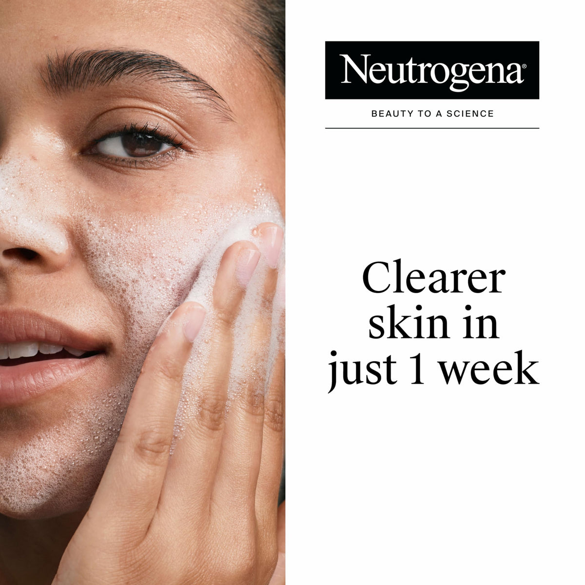 Neutrogena cleanser foam texture on hand showing gentle, oil-free lather