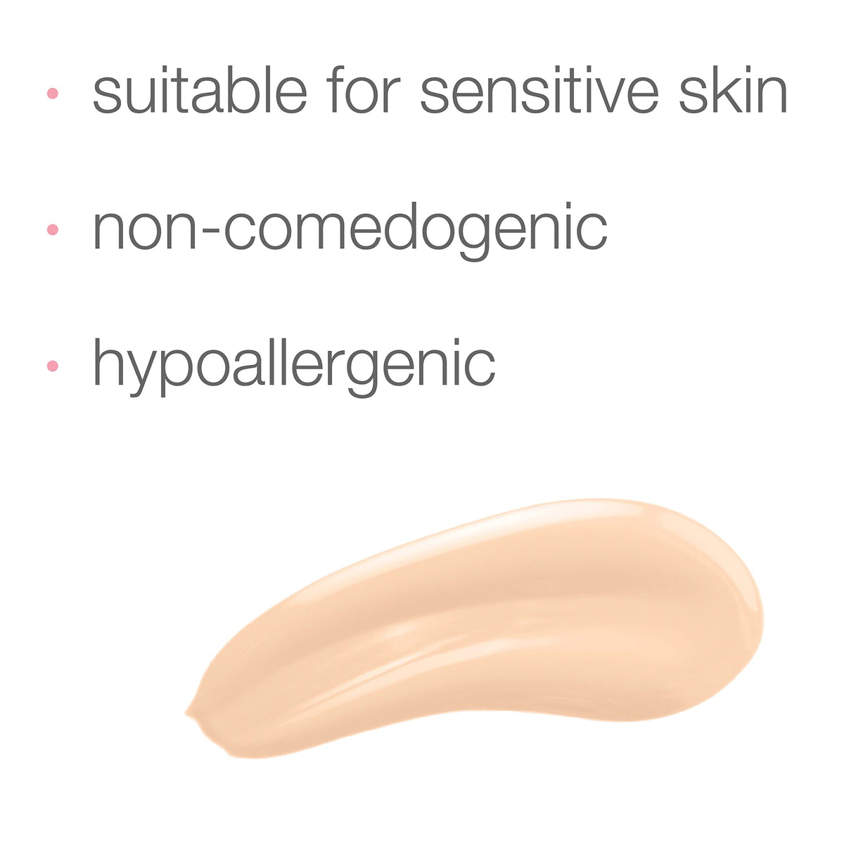 Neutrogena serum-foundation texture close-up showing smooth, dewy finish for blurred pores