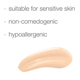 Neutrogena serum-foundation texture close-up showing smooth, dewy finish for blurred pores