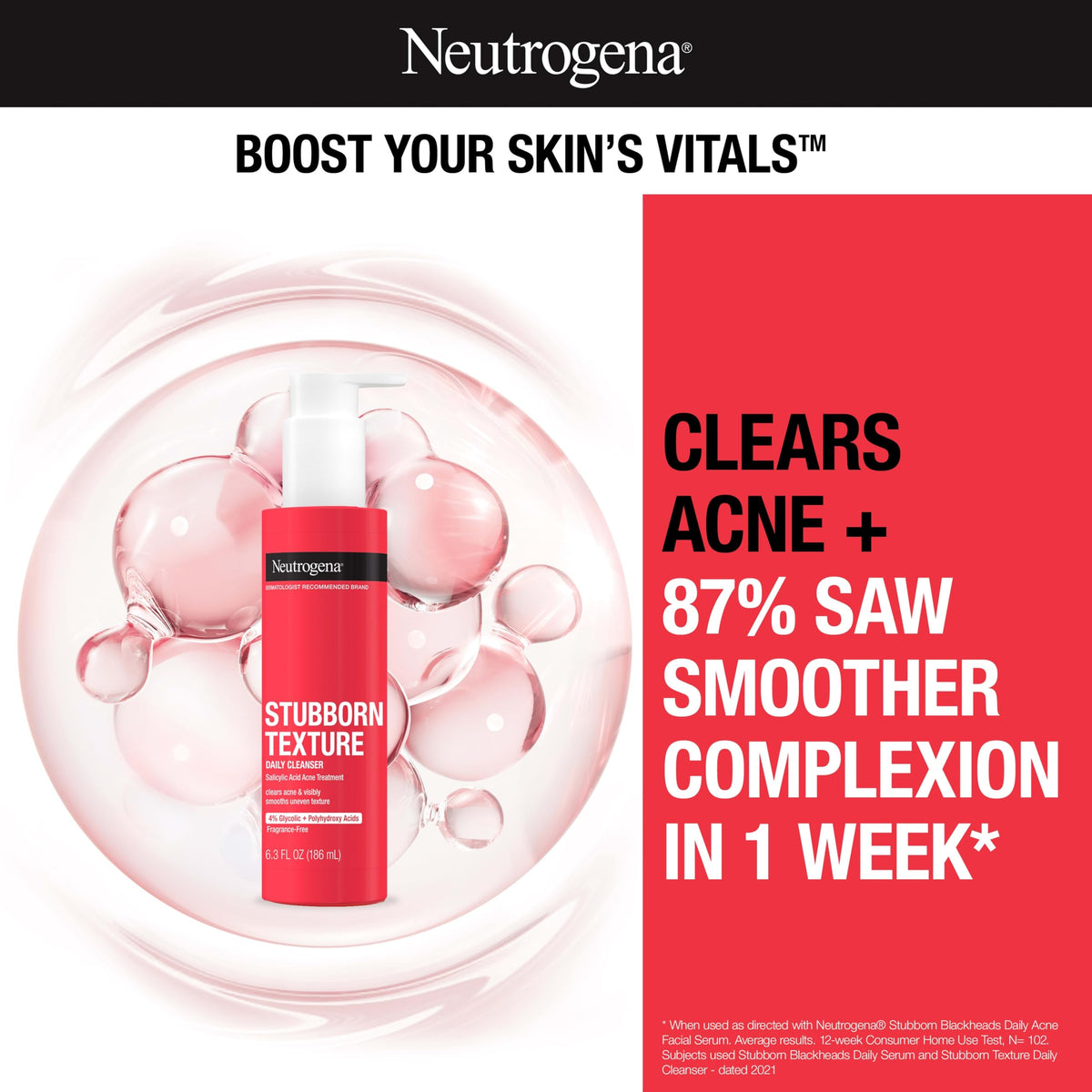 Neutrogena close-up of gel foam texture for gentle exfoliation benefit