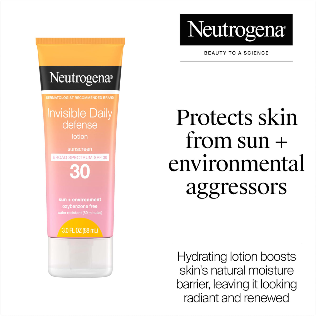 Neutrogena lotion texture close-up illustrating lightweight absorption