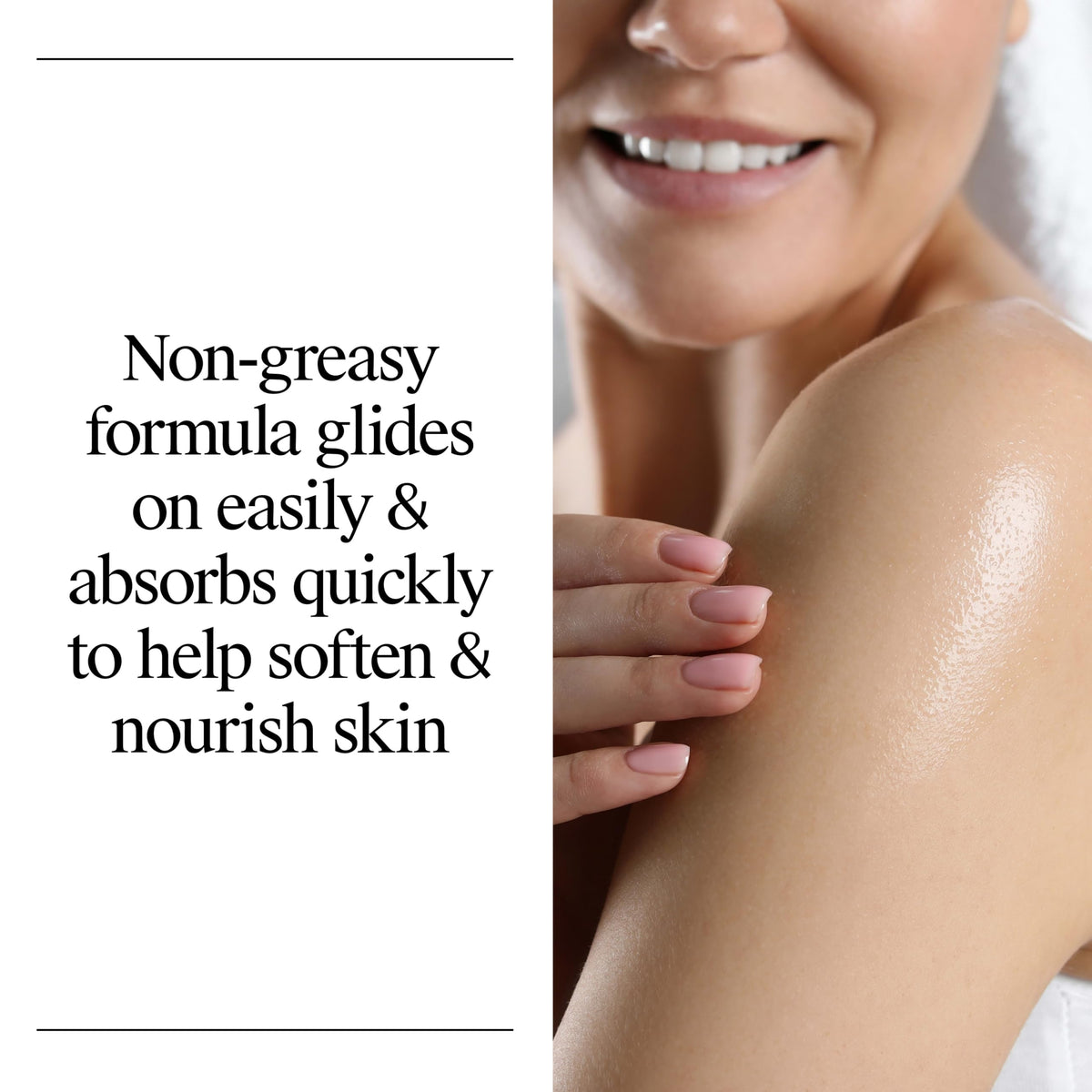 Neutrogena texture droplet on hand demonstrating lightweight, fast-absorbing feel