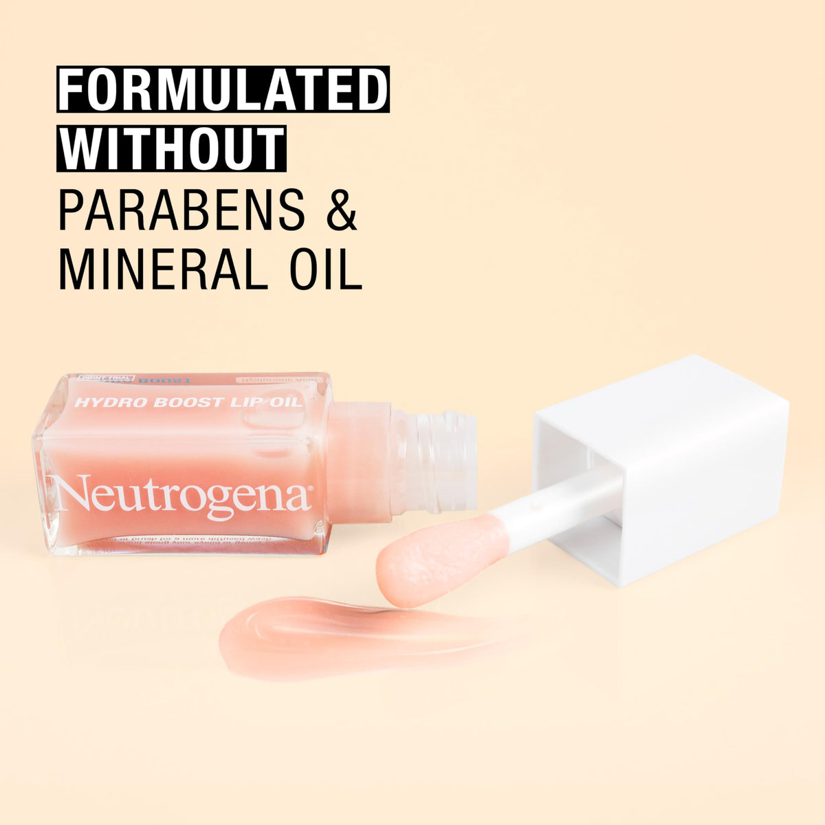 Neutrogena lip oil texture on fingers demonstrating smooth, non-sticky hydration