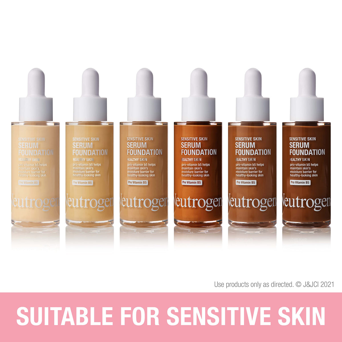 Neutrogena liquid texture close-up highlighting serum feel and smooth blend benefit