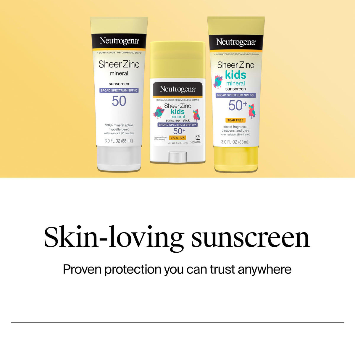 Neutrogena stick swipe on skin showing smooth mineral coverage
