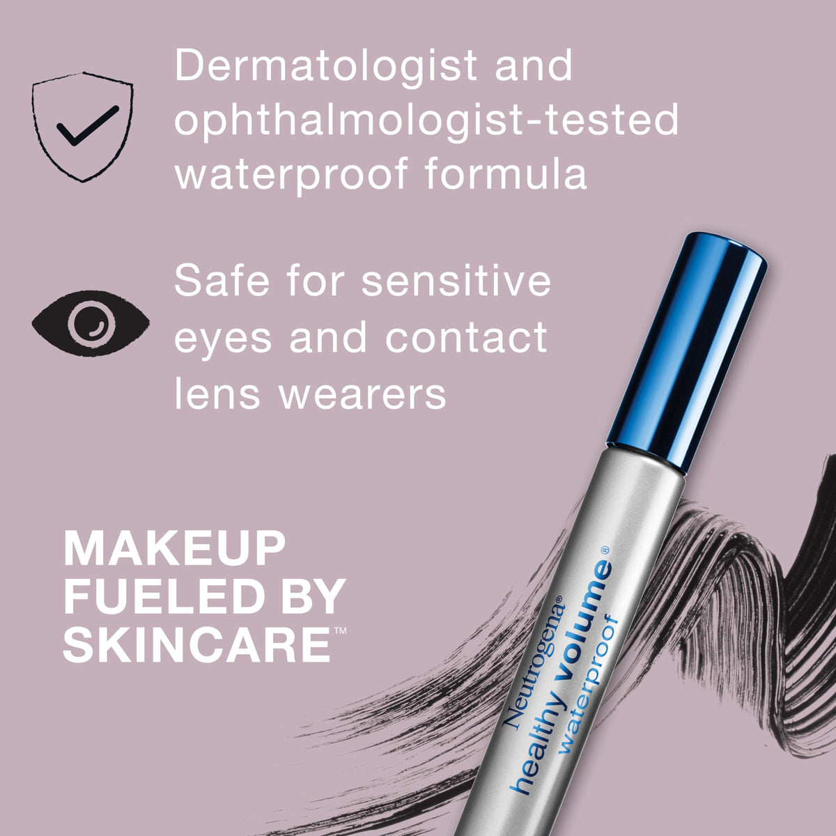 Neutrogena texture swatch showing rich waterproof pigment and conditioning oils