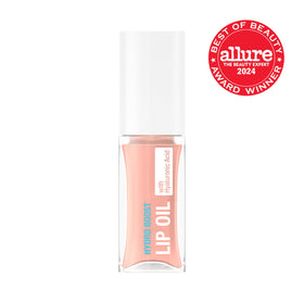 Neutrogena tinted lip oil applicator close-up showing glossy finish and easy application