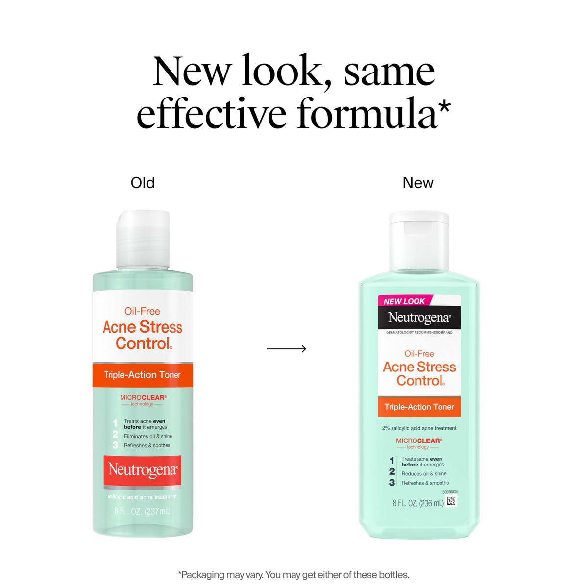 Neutrogena toner back label highlighting ingredients and directions benefit