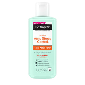 Neutrogena toner front bottle showing product and clear formula benefit