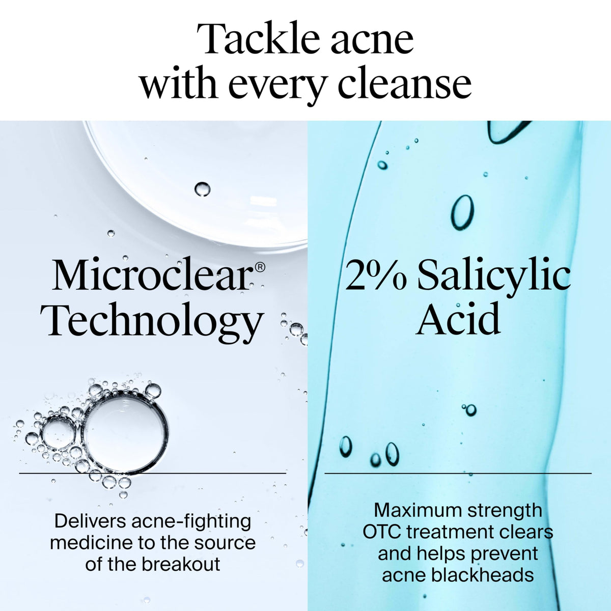 Neutrogena toner poured liquid beside measuring cup showing volume benefit