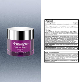 Neutrogena label closeup highlighting Hexinol, Vitamin C, and SPF