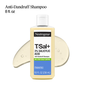 Neutrogena T/Sal+ pump and cap close-up highlighting easy dispensing benefit