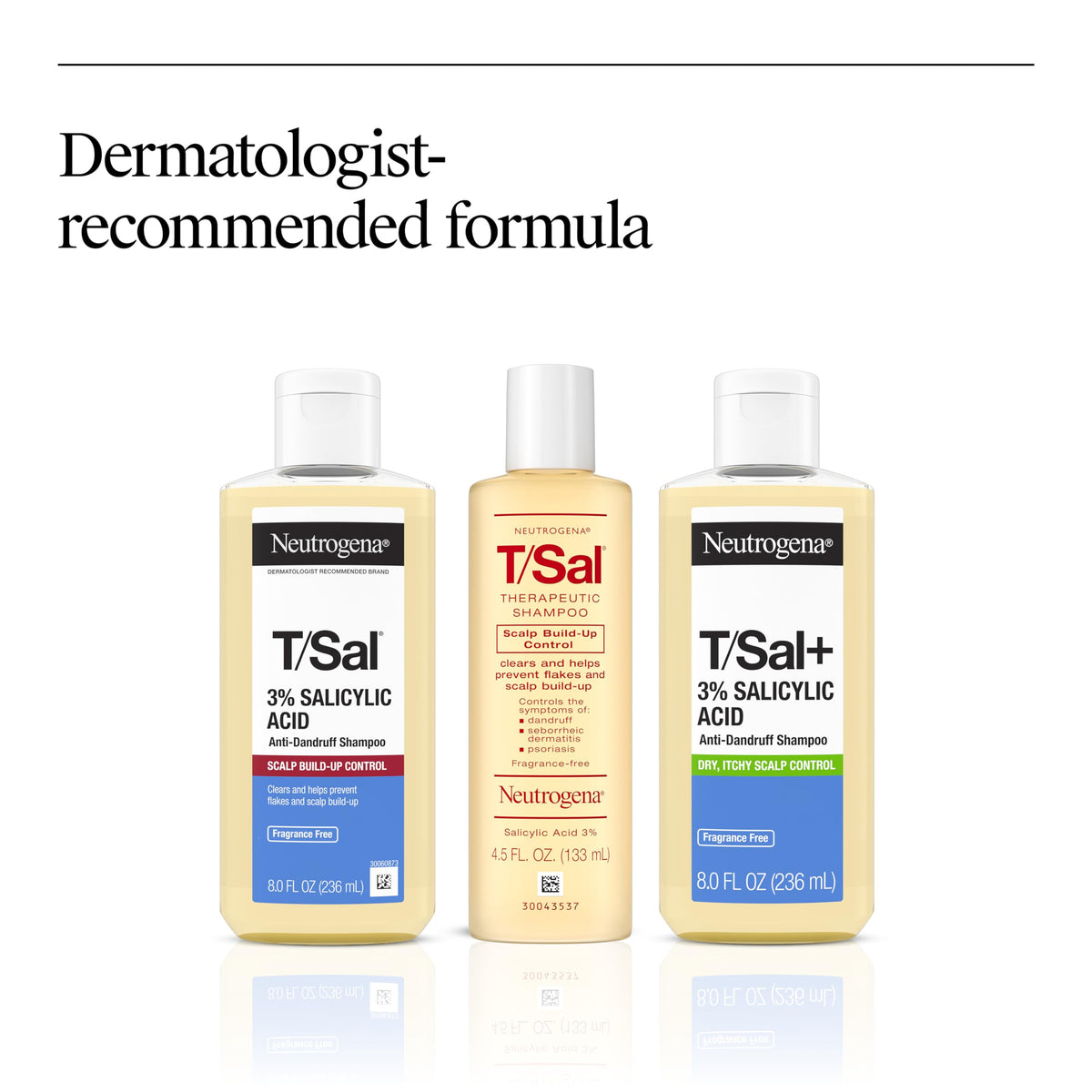 Neutrogena T/Sal before-and-after scalp scale removal demonstration benefit