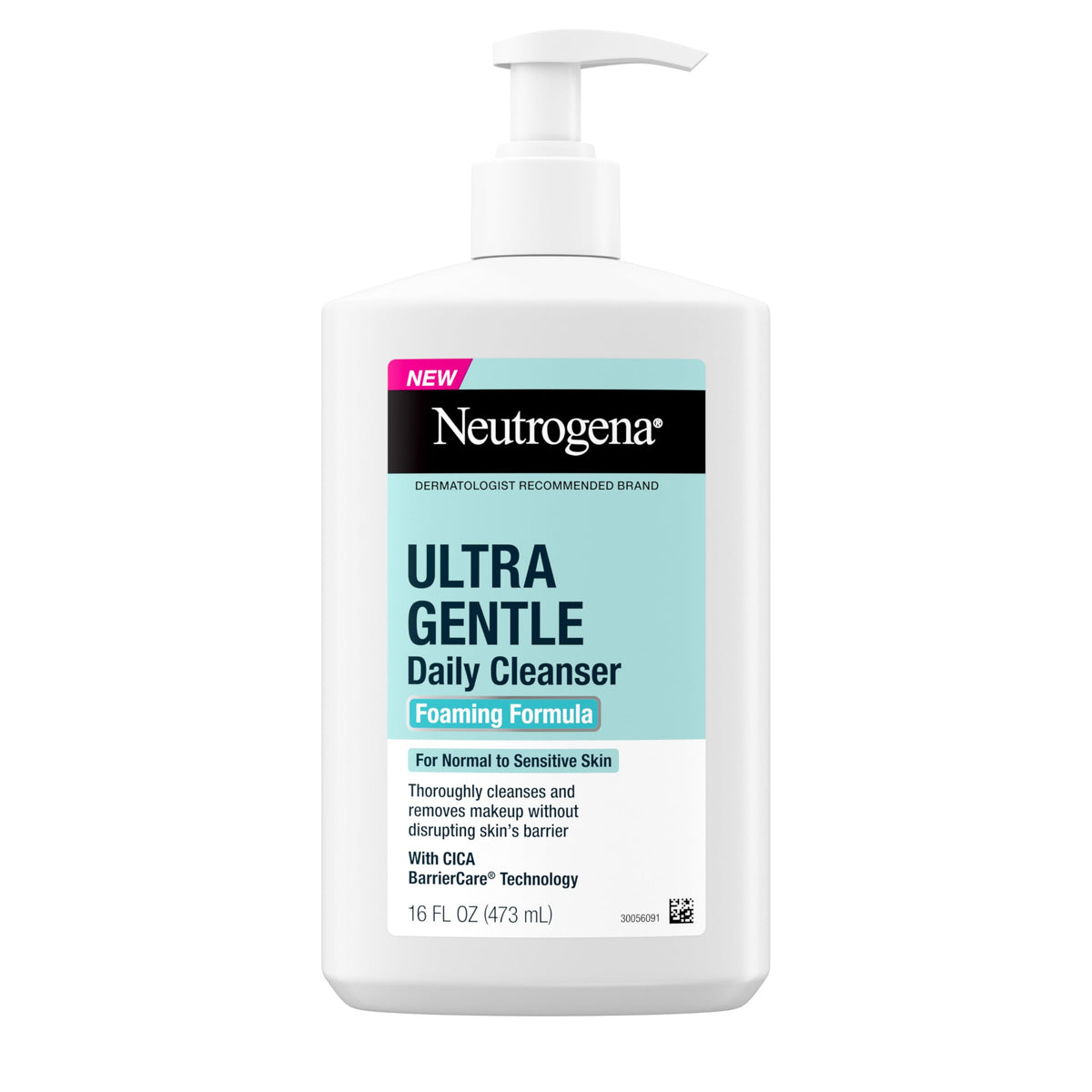 Neutrogena front pump bottle showing clean design and easy dispensing benefit