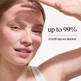 Neutrogena sunscreen applied on forearm showing even, matte coverage