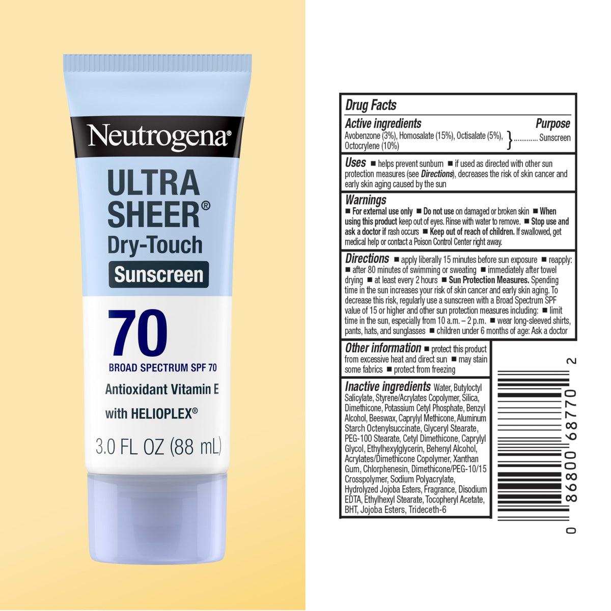 Neutrogena tube next to credit card showing compact 3 fl oz scale