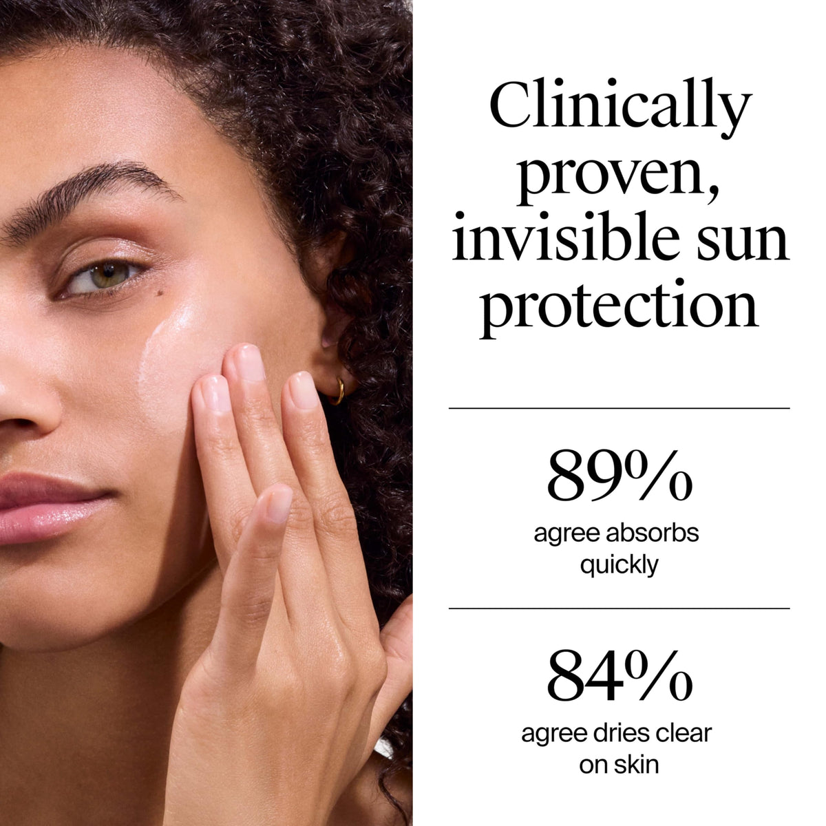 Neutrogena sunscreen applied under foundation, smooth layering benefit visible
