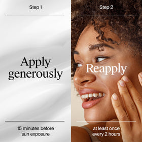 Neutrogena worn under makeup showing non-greasy, no-white-cast benefit