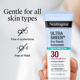 Neutrogena sunscreen resisting water droplets indicating 80-minute resistance