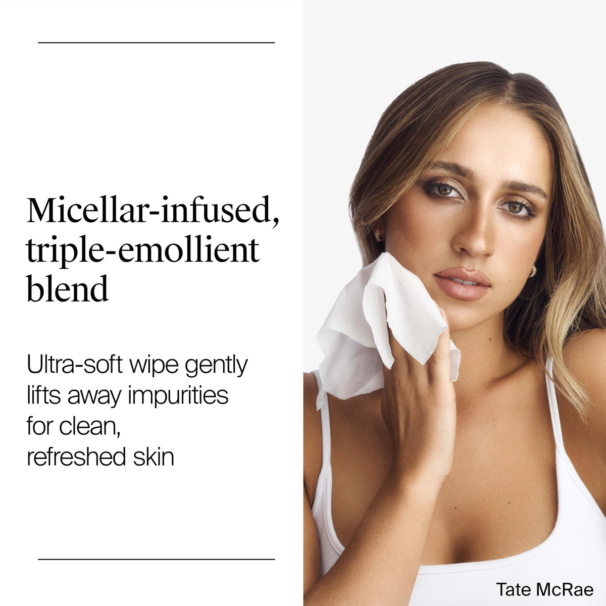 Neutrogena open pack with wipe being pulled emphasizing easy dispensing benefit
